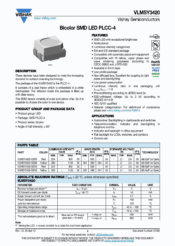 VLMSY3420-GS18_7080488.PDF Datasheet