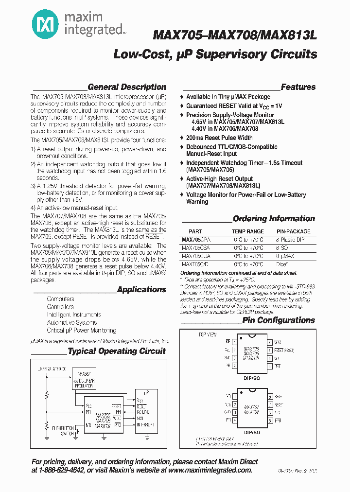 MAX708CSA_7097287.PDF Datasheet