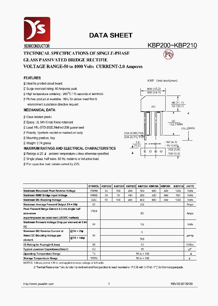 KBP206_7099681.PDF Datasheet