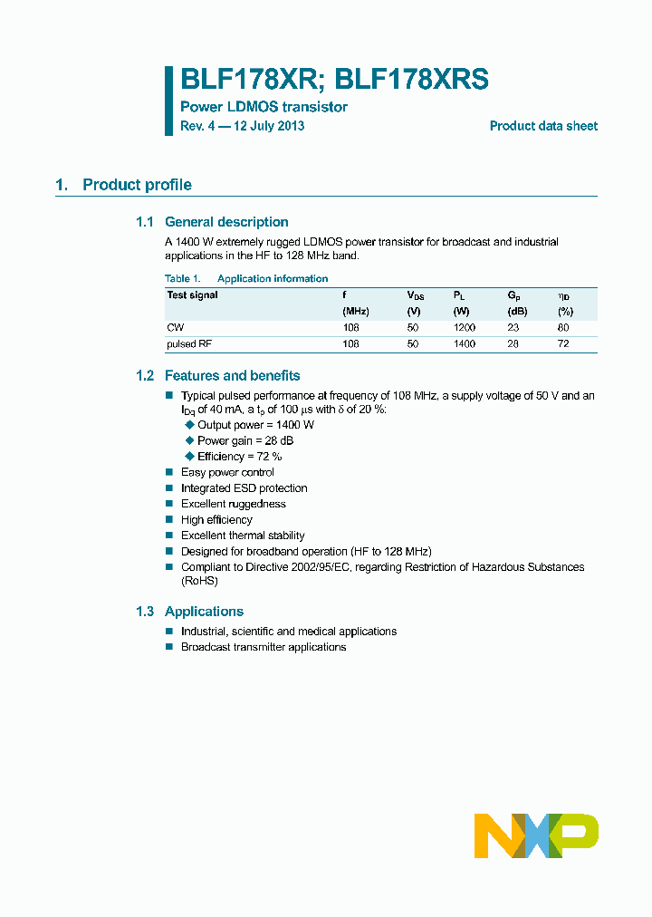 BLF178XR112_7099700.PDF Datasheet