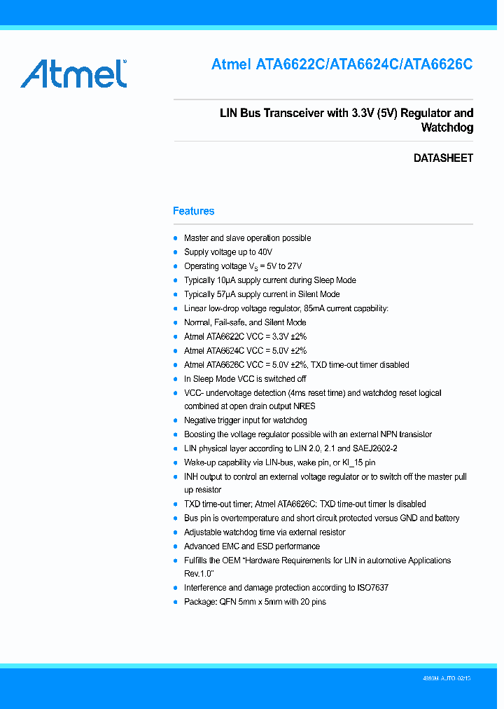 ATA6622C-PGQW_7103573.PDF Datasheet
