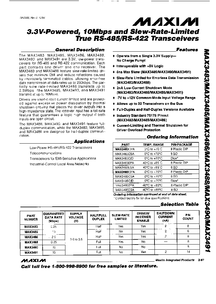 MAX3491CSD-T_7089158.PDF Datasheet