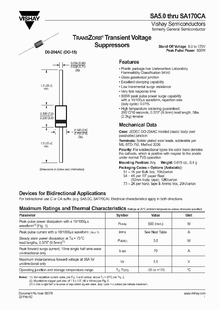 SA65A-51-E3_7093266.PDF Datasheet