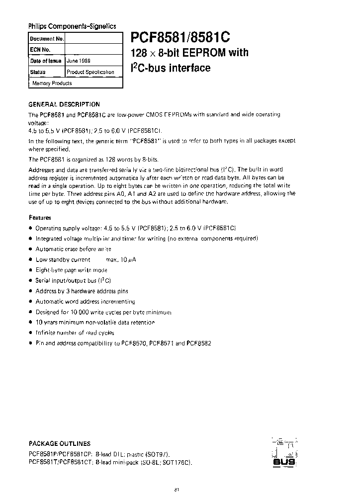 PCF8581T_7096870.PDF Datasheet