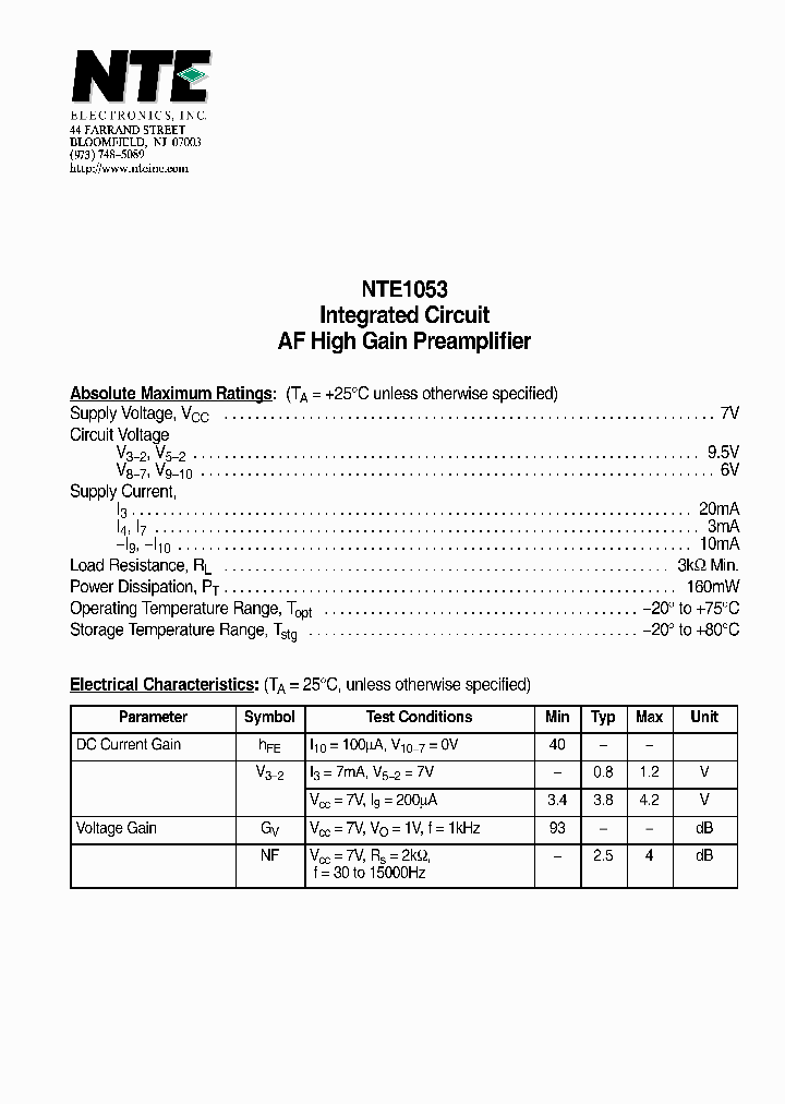NTE1053_7109106.PDF Datasheet