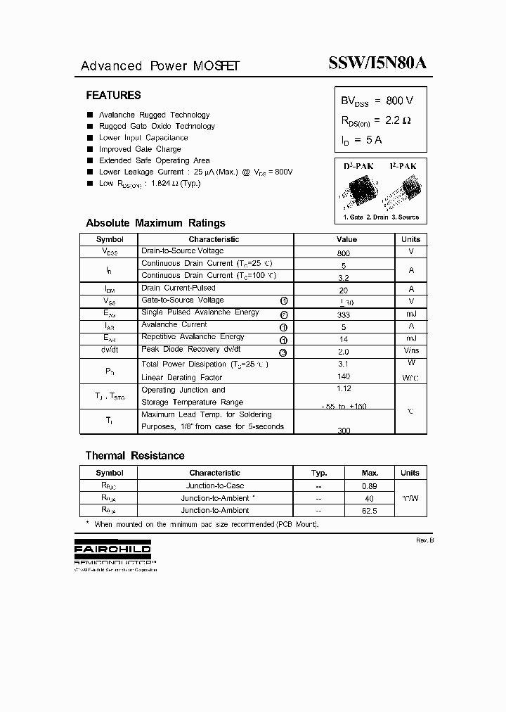 SSW5N80A_7109175.PDF Datasheet