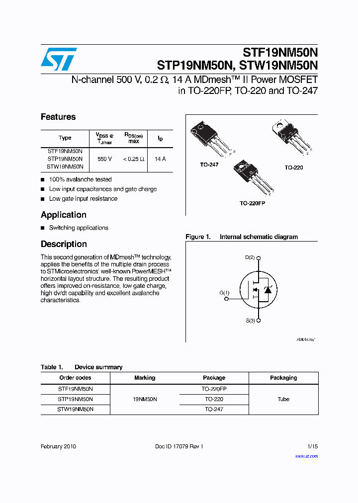 STP19NM50N_7113893.PDF Datasheet