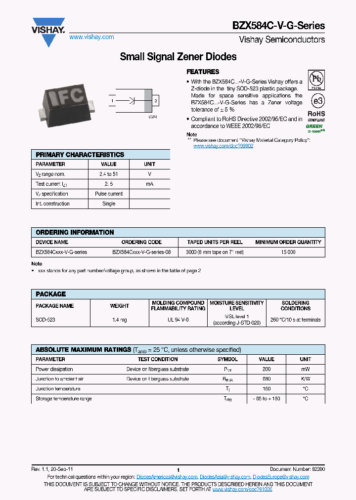 BZX584C3V3-V-G-08_7114195.PDF Datasheet