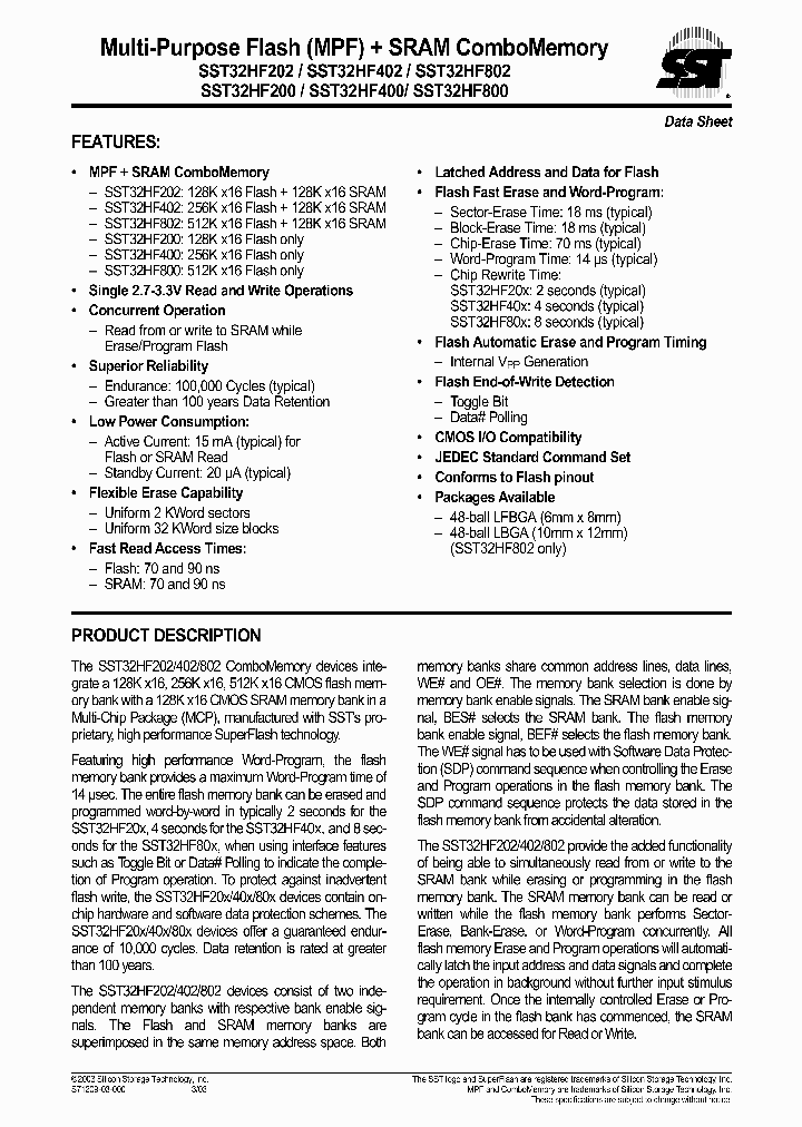 SST32HF202-90-4C-L3K_7115806.PDF Datasheet