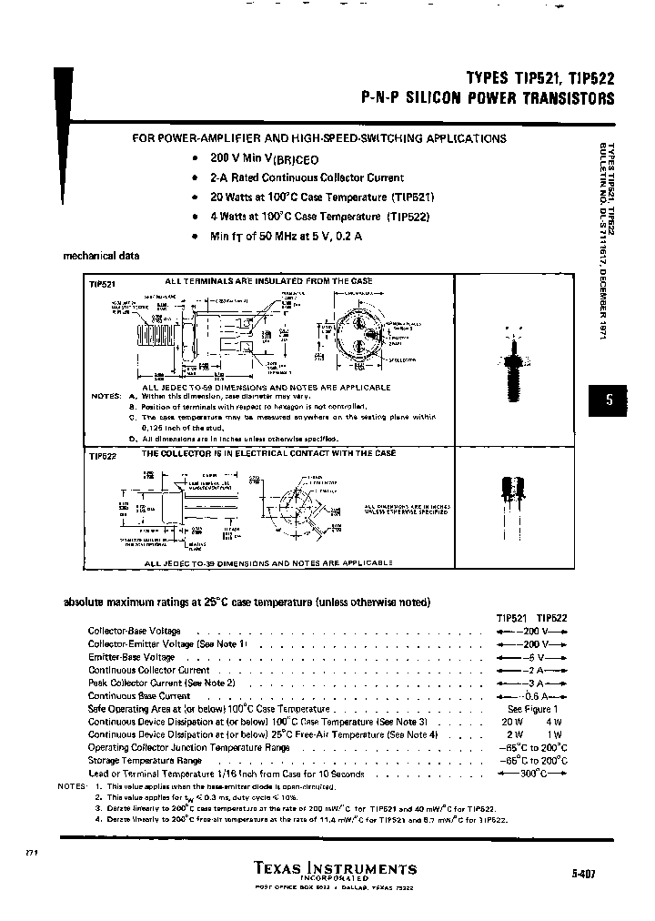 TEXASINSTRUMENTSINC-TIP521_7111670.PDF Datasheet