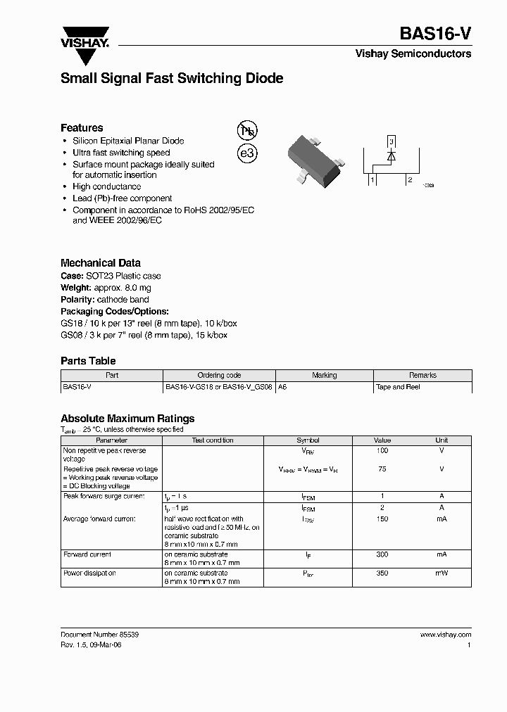 BAS16-V-GS08_7125535.PDF Datasheet