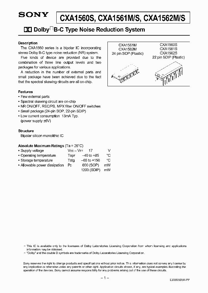 CXA1561S_7124596.PDF Datasheet