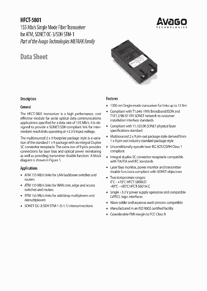 HFCT-5801A_7129180.PDF Datasheet