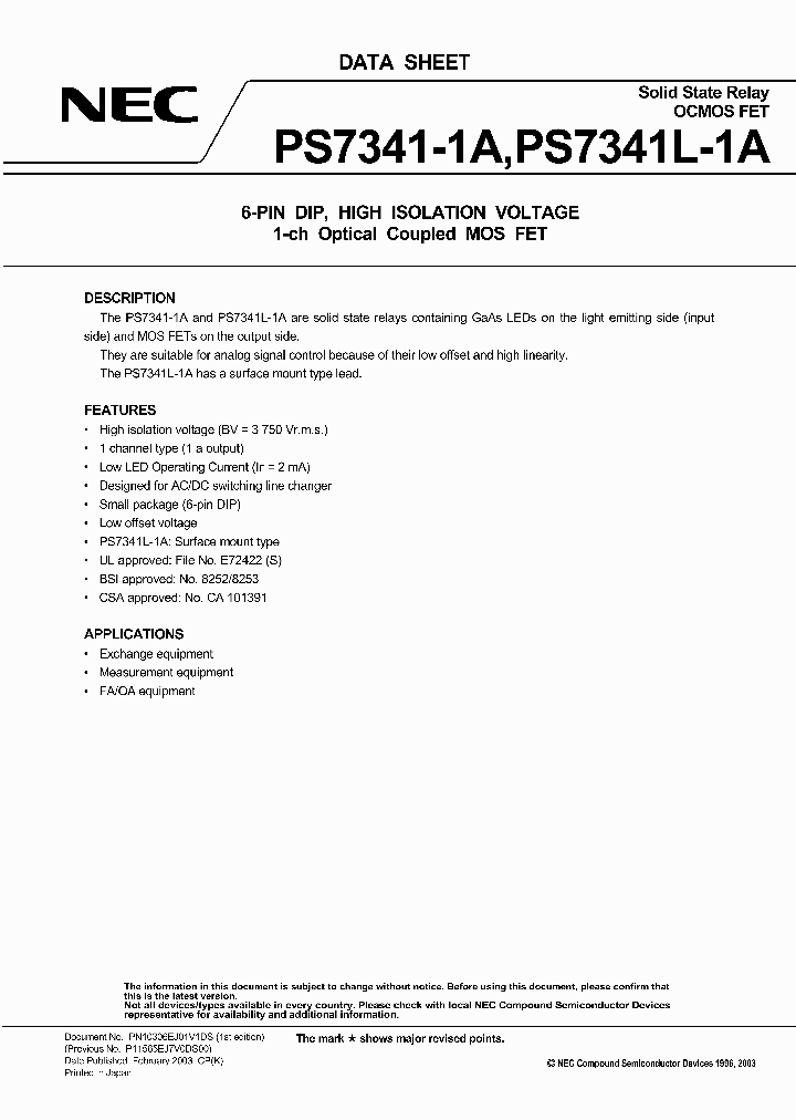 PS7341L-1A-E3_7135896.PDF Datasheet