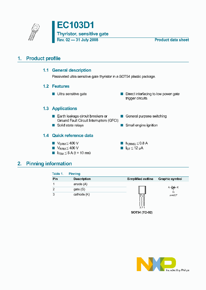 NXPSEMICONDUCTORS-EC103D1116_7140908.PDF Datasheet