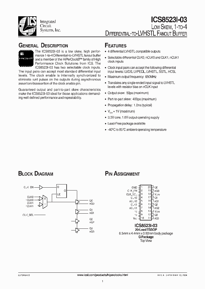 ICS8523AGI-03LF_7147614.PDF Datasheet