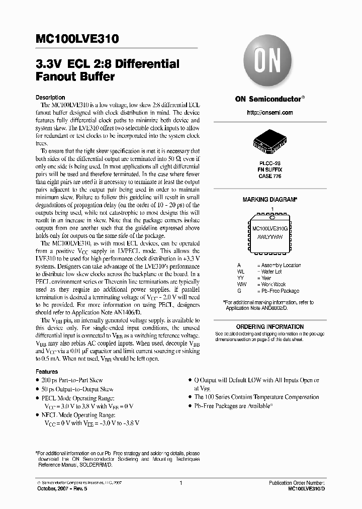 MC100LVE310FN_7156630.PDF Datasheet