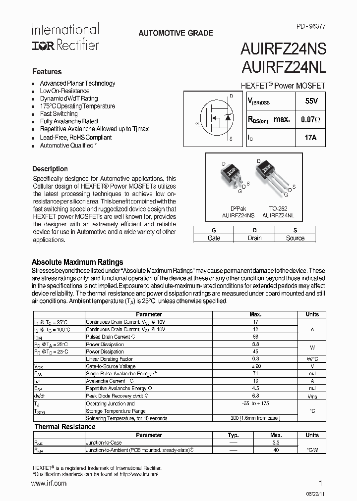 AUIRFZ24NL_7158258.PDF Datasheet