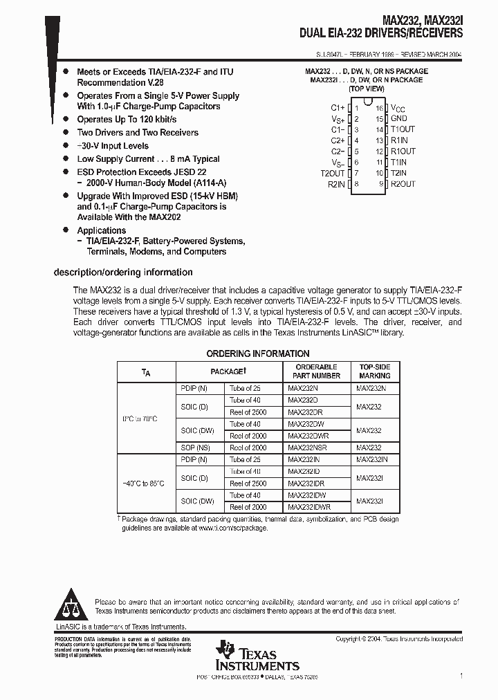 TEXASINSTRUMENTSINC-MAX232DWG4_7158418.PDF Datasheet