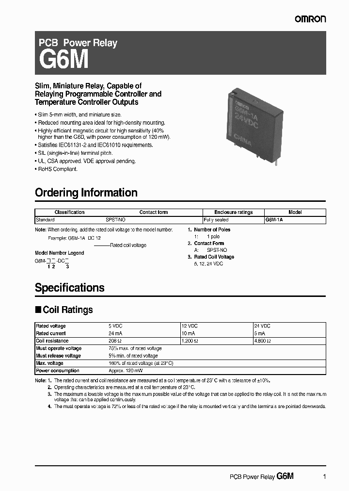 G6M-1A-DC24_7160561.PDF Datasheet