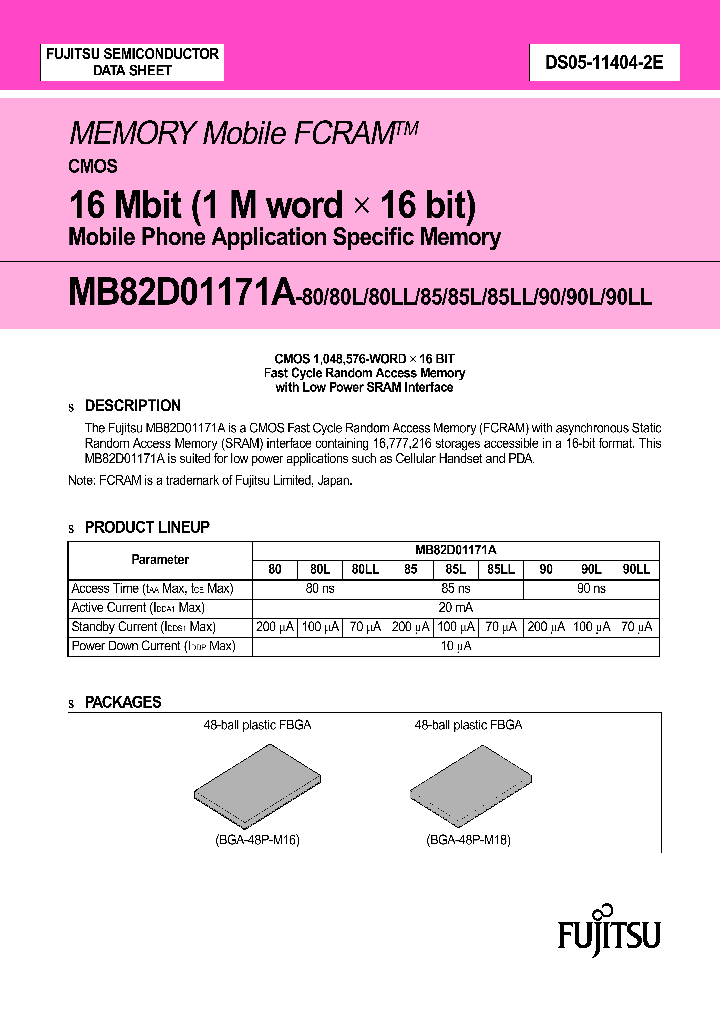 MB82D01171A-85PBT_7160537.PDF Datasheet