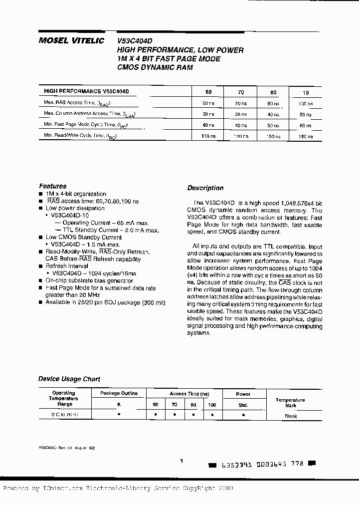 V53C404DK80_7163726.PDF Datasheet