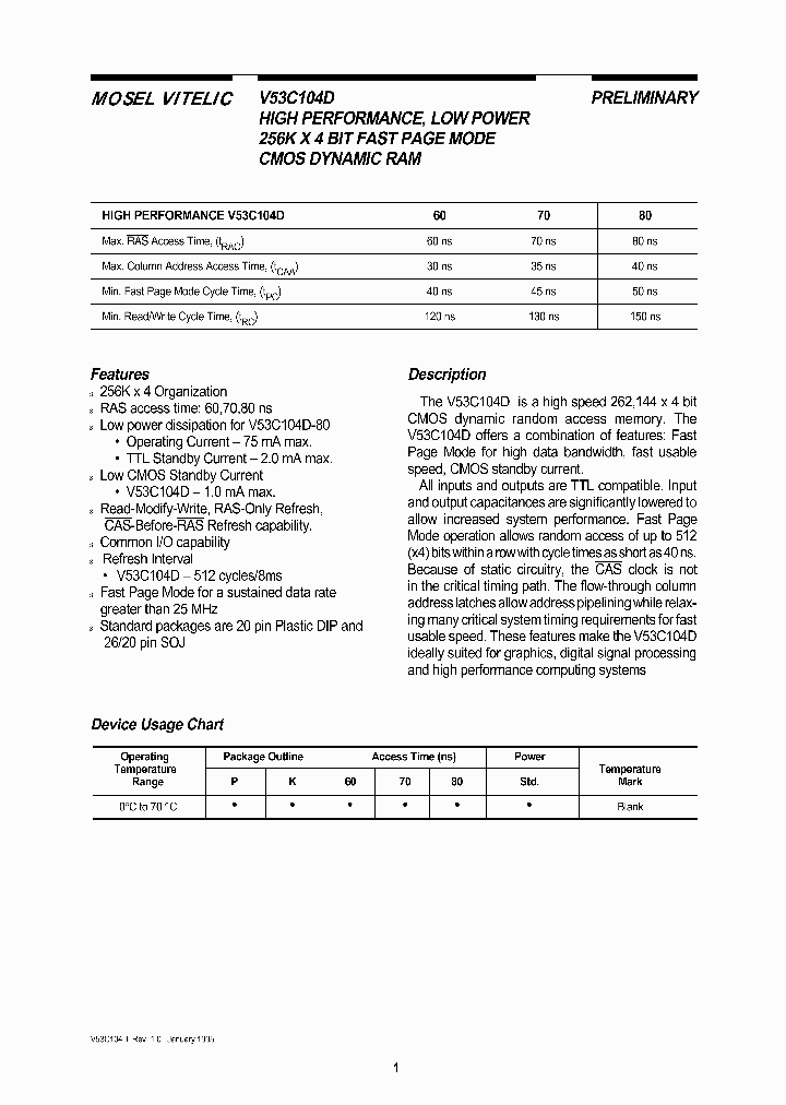 V53C104DK80_7163720.PDF Datasheet