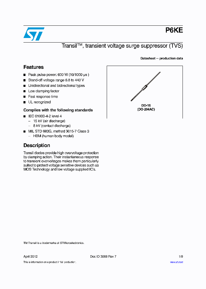 P6KE6V8A_7166650.PDF Datasheet