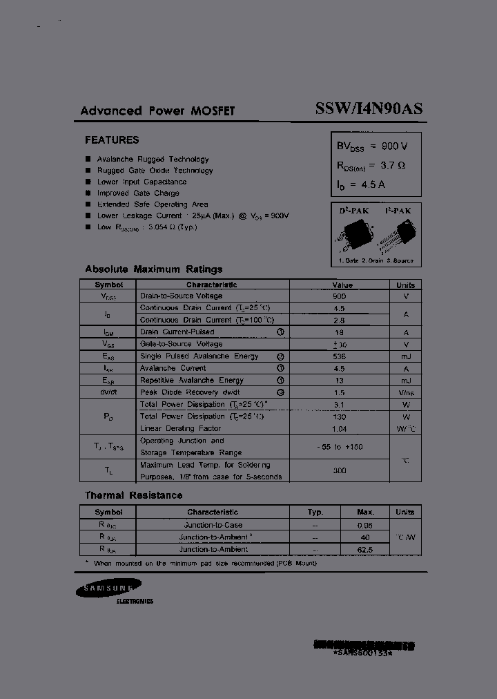 SSW4N90AS_7177882.PDF Datasheet