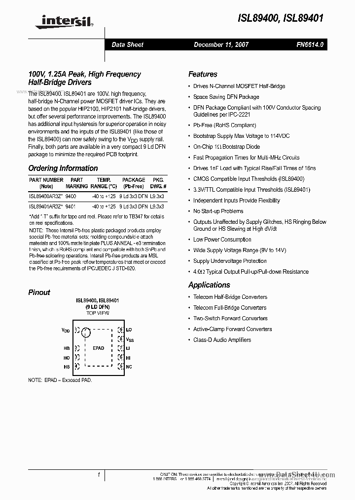 ISL89400_7180731.PDF Datasheet