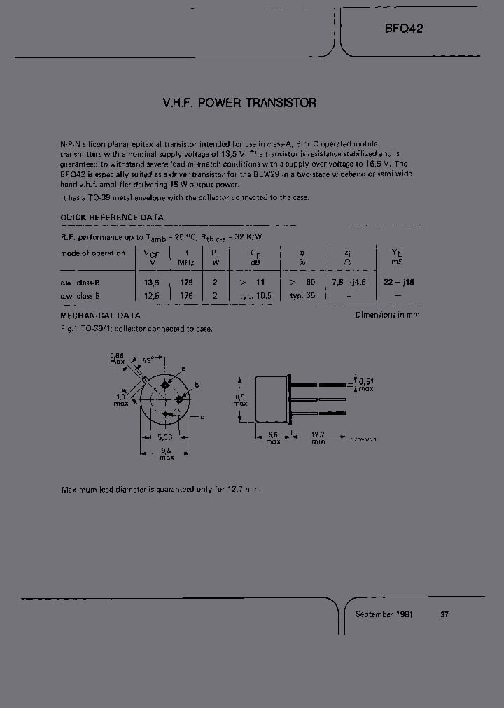 NXPSEMICONDUCTORS-BFQ42_7187862.PDF Datasheet