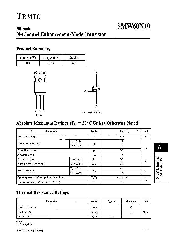 VISHAYSILICONIX-SMW60N10_7190324.PDF Datasheet