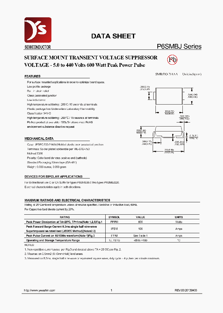 P6SMBJ20_7192348.PDF Datasheet
