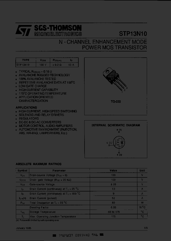 STP13N10_7192377.PDF Datasheet