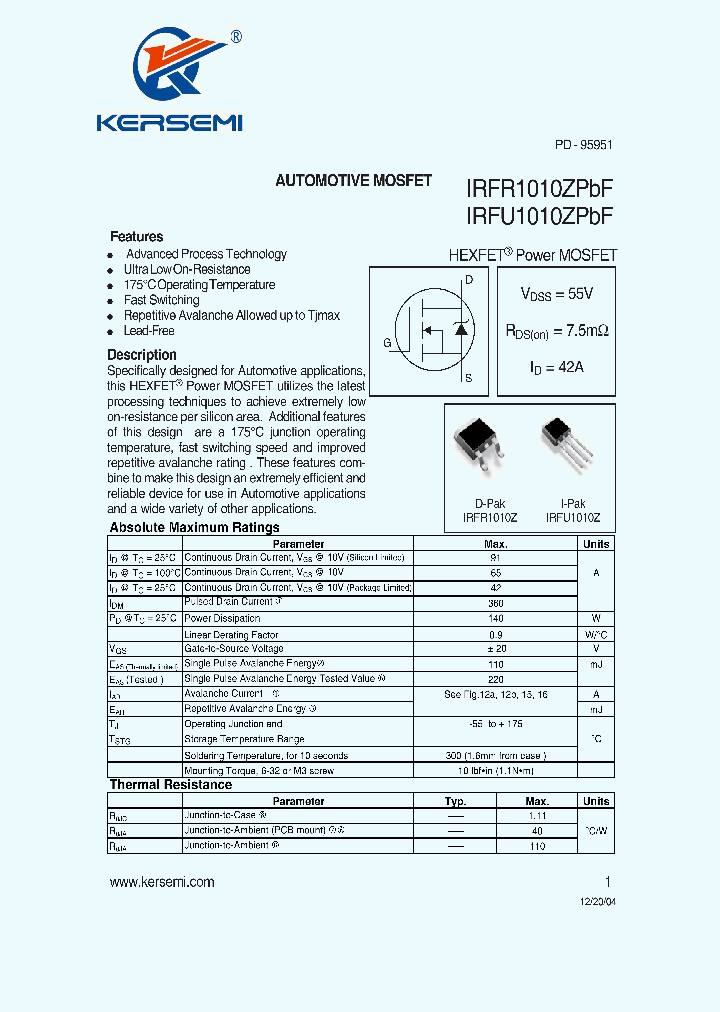 IRFR1010ZPBF_7194303.PDF Datasheet