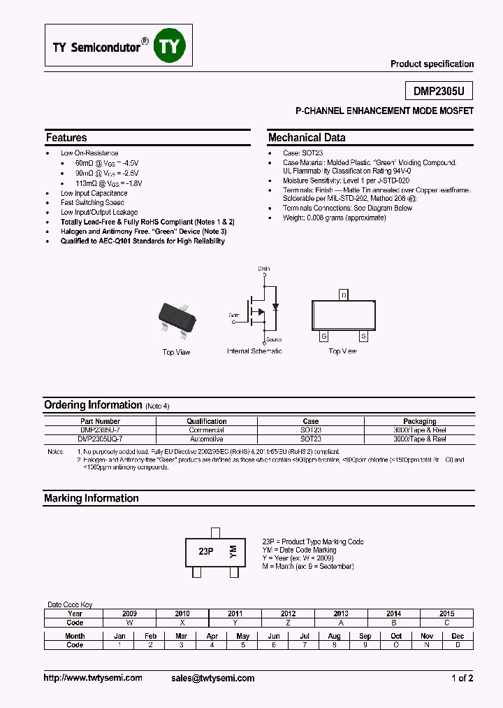 DMP2305U_7195537.PDF Datasheet