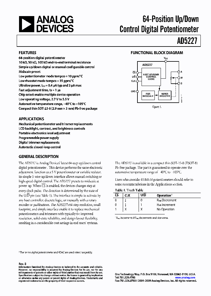 AD5227BUJZ50-RL7_7196611.PDF Datasheet