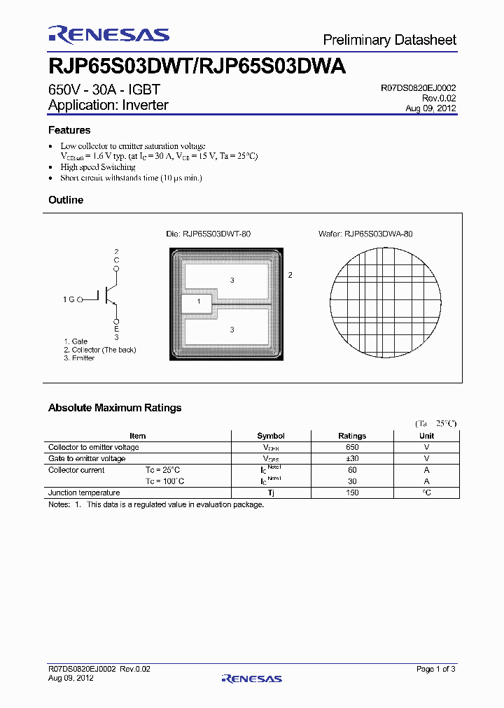 RJP65S03DWA_7197680.PDF Datasheet