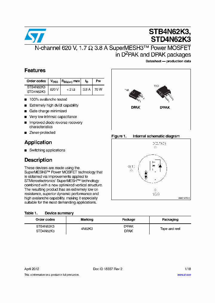 STB4N62K3_7201222.PDF Datasheet