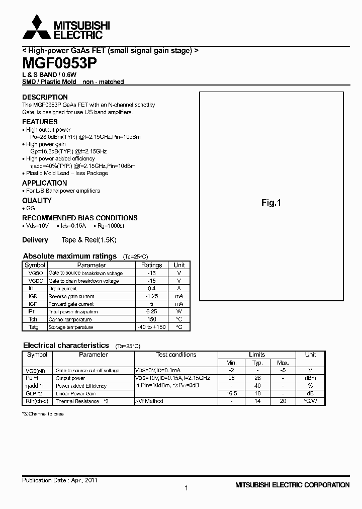 MGF0953P11_7207372.PDF Datasheet