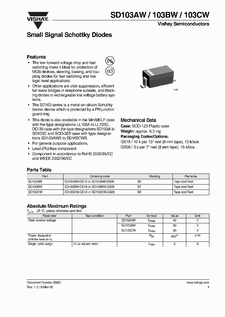 SD103AW-GS08_7209915.PDF Datasheet