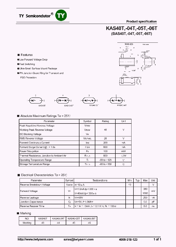 BAS40T-06T_7210681.PDF Datasheet