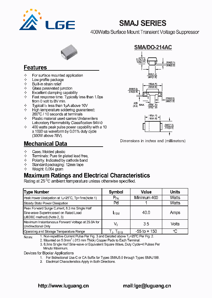 SMAJ400A_7213467.PDF Datasheet