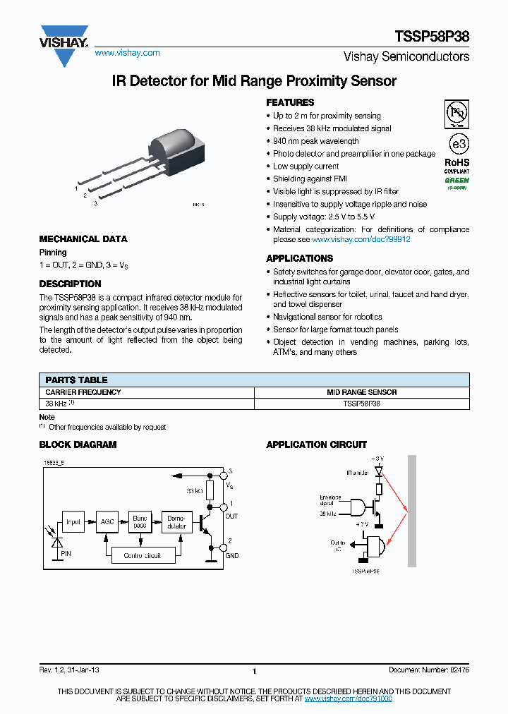 TSSP58P38_7213961.PDF Datasheet
