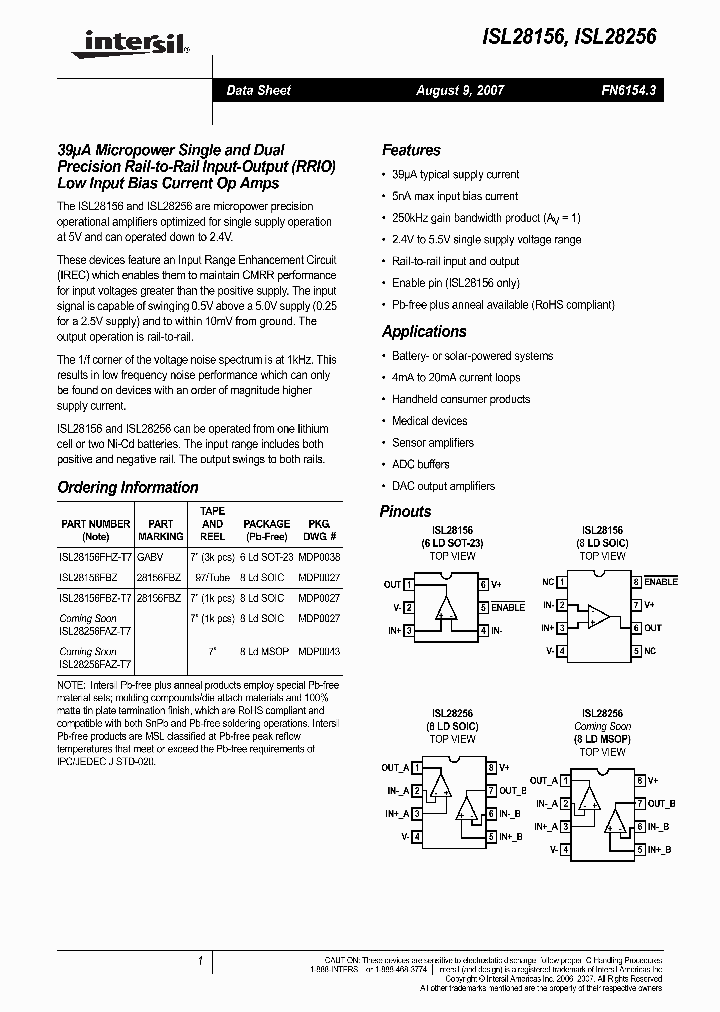 ISL28256_7215326.PDF Datasheet