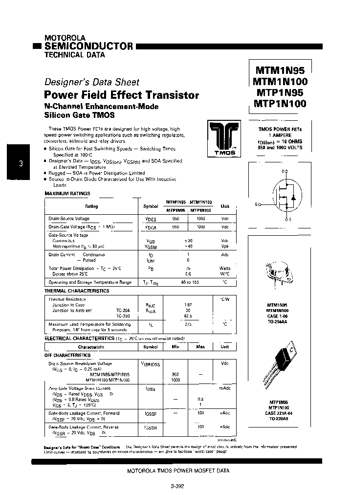MOTOROLAINC-MTM1N100_7218524.PDF Datasheet