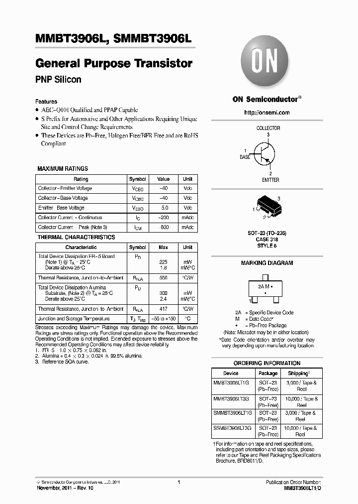 SMMBT3906LT1G_7220862.PDF Datasheet