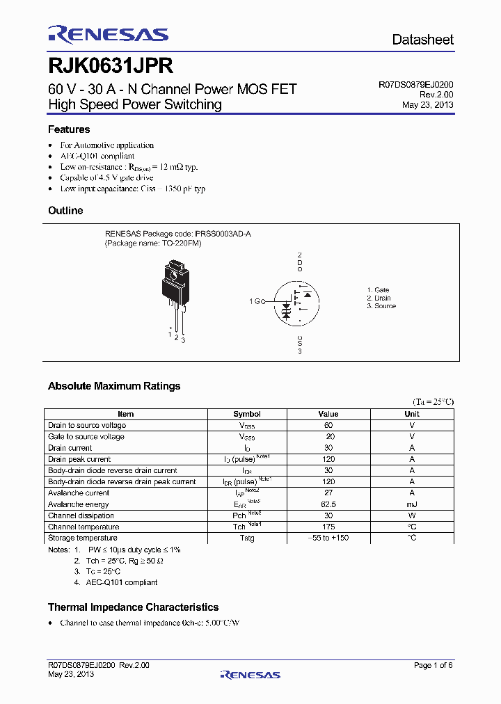 RJK0631JPR_7223241.PDF Datasheet