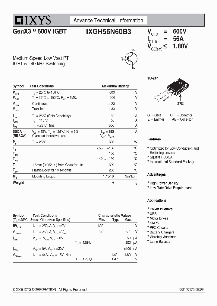 IXGH56N60B3_7223702.PDF Datasheet