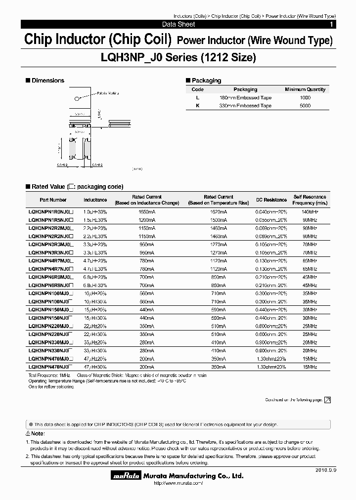 MURATAMANUFACTURINGCOLTD-LQH3NPN4R7NJ0L_7224827.PDF Datasheet